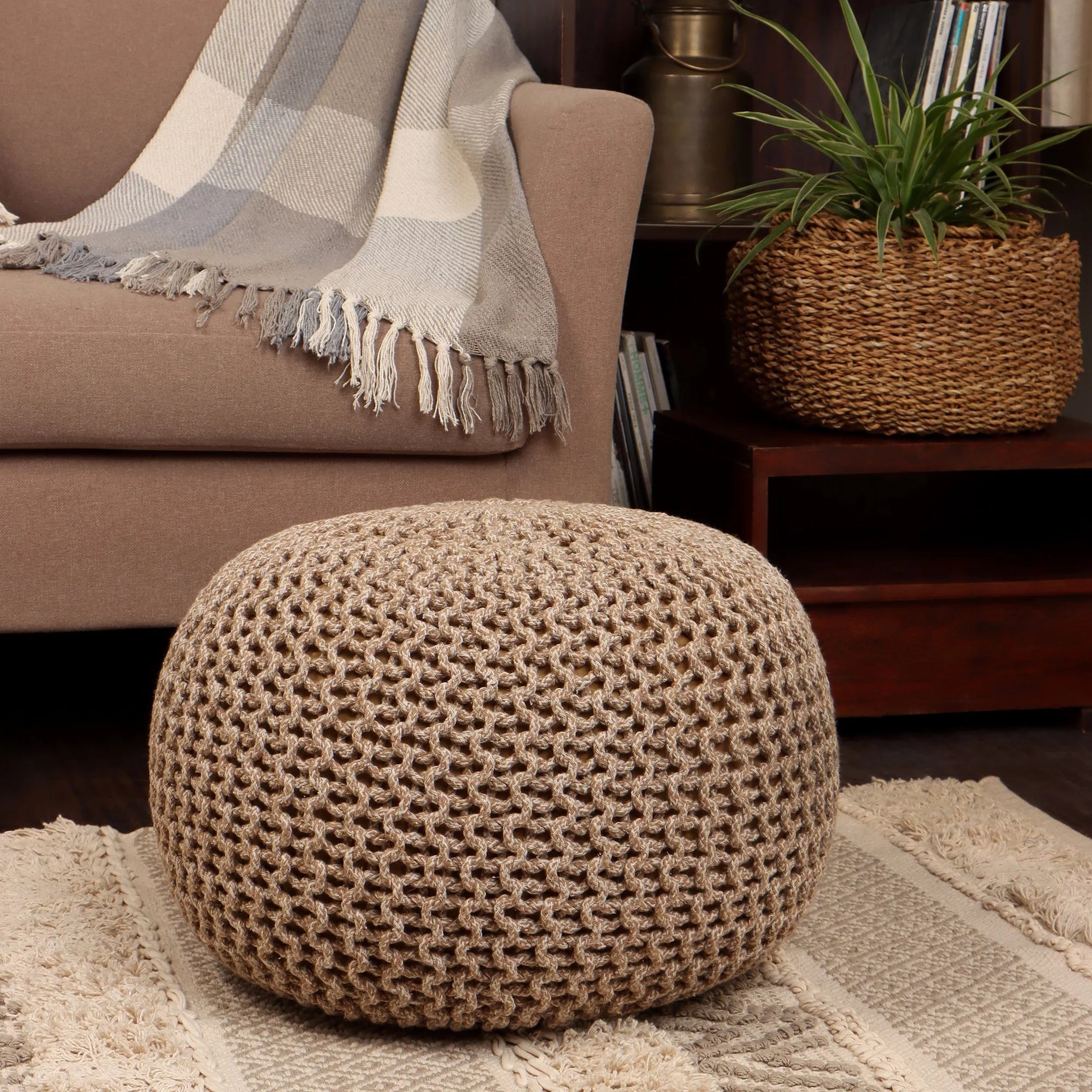 round Pouf Ottoman 